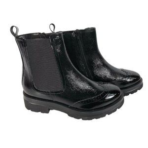 Italeau Italy Women's Black Chelsea Wingtip Boots Size EU 37 *No Box*